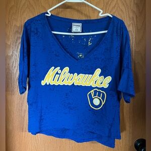 Milwaukee Brewers Love Pink Crop Top